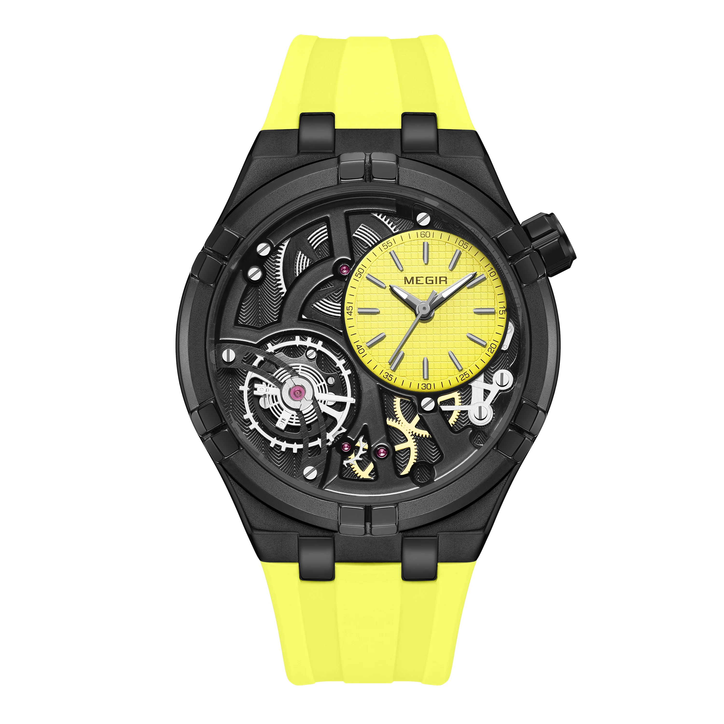 

Megir Luxury Man Quartz Watch Sports Military Watch For Men Waterproof Luminous Date Chronograph Silicone Strap Men's Watches
