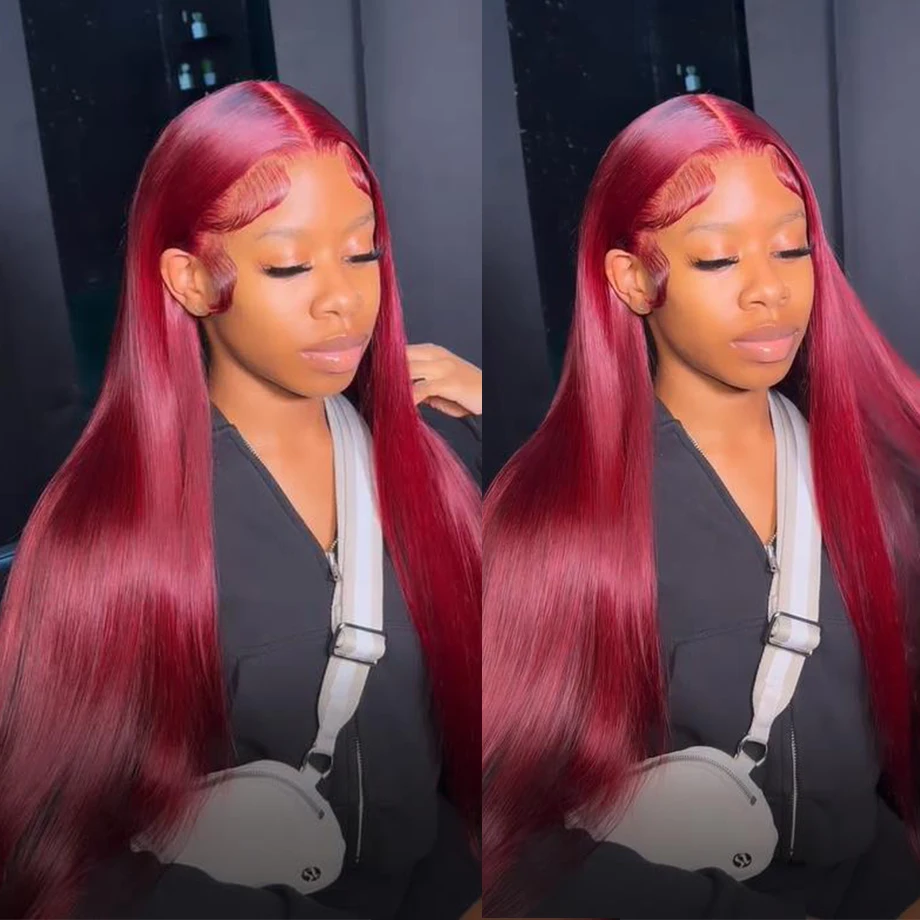 

Burgundy Lace Front Wig 99J Straight Lace Front Wigs Brazilian Colored Human Hair Wigs For Women 13x4 13x6 Hd Lace Frontal Wig