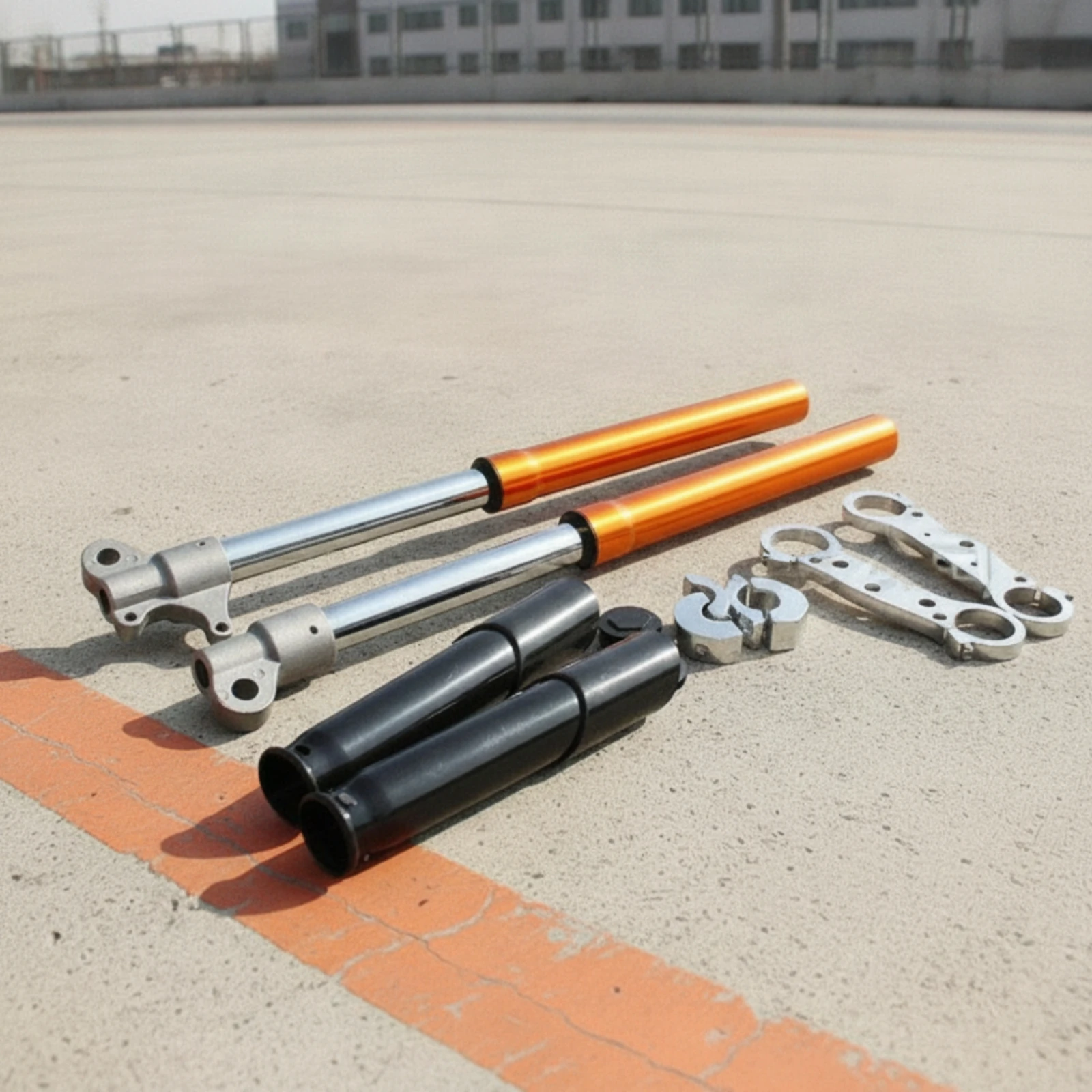 Motorcycle Forks with Connecting Plate Pair Inverted Front Forks Inverted Shock Absorbers Complete Front Fork Set Brand New
