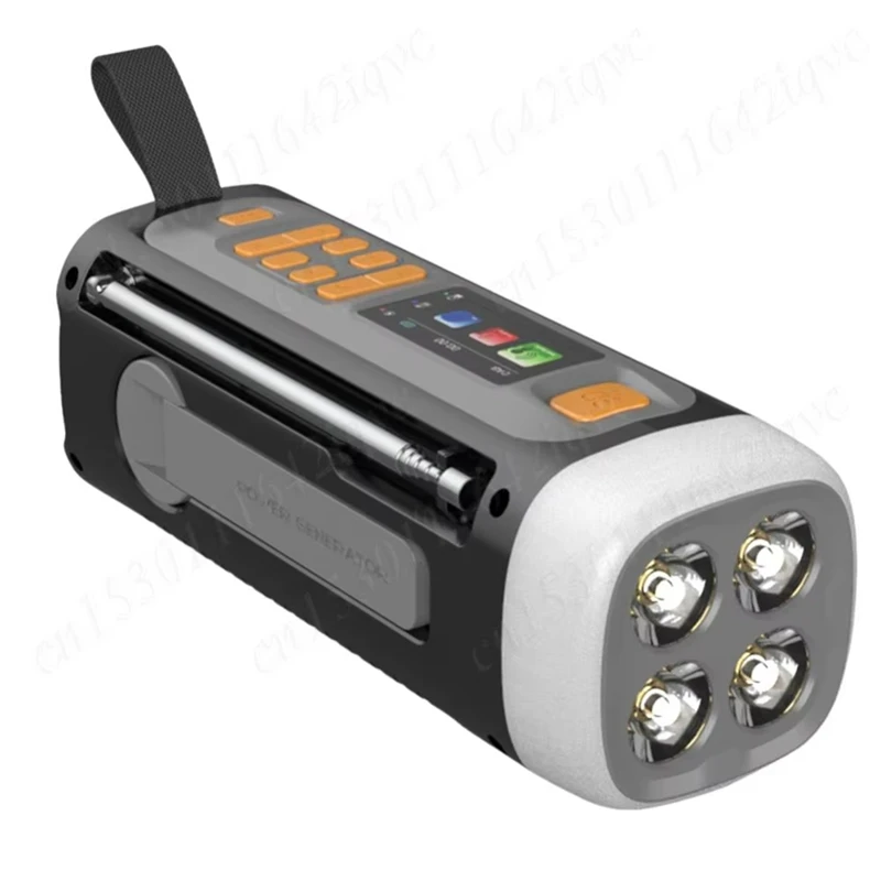 

Portable DAB FM Radio Rechargeable Emergency Radio Hand Crank Radio With Flashlight BT Speaker Solarradio For Emergency