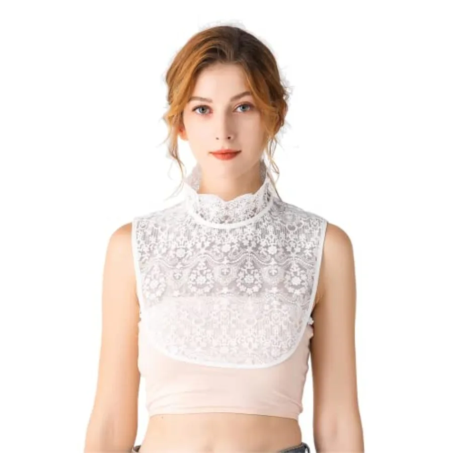 

Lace Fake Collar, Women's Detachable Faux Half Shirt Collar, Invisible False Dickey Collar for All Seasons