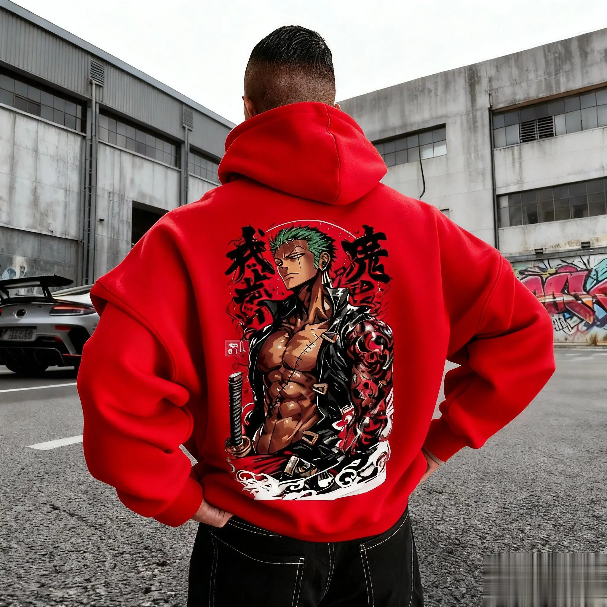 Hoodie Anime Pria Wanita Atasan Kasual One Piece Zoro Print Pullover Sweatshirt Streetwear Cosplay Hoodie Grafis Musim Gugur Musim Dingin 2025