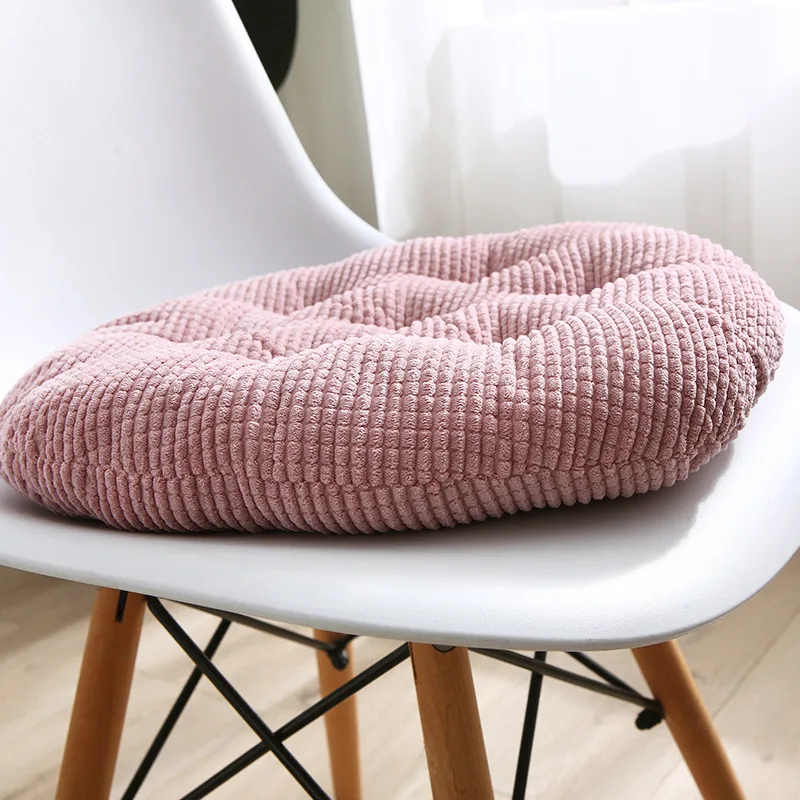 Rundes, dickes Cord-Stuhlkissen – Superweiches Sitzkissen für Schlafzimmer, Erkerfenster, Tatami und Hocker – Dekoration – Detail 3
