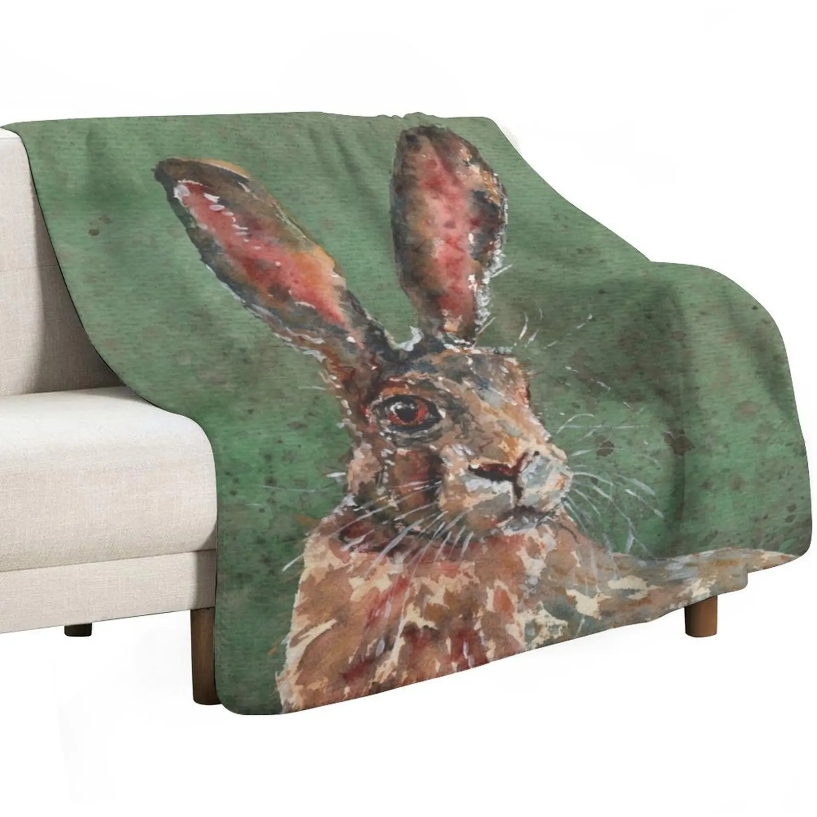 Hare Throw Blanket Warm Plush Fuzzy Blanket for Living Room