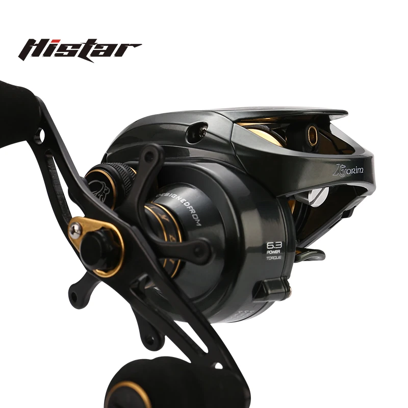 Imagem -02 - Histar Raytheon Carretel de Pesca de Fundição Longa Alta Relação Corpo de Metal Baitcasting 6.5:1 12kg Drag Power 10 Mais bb