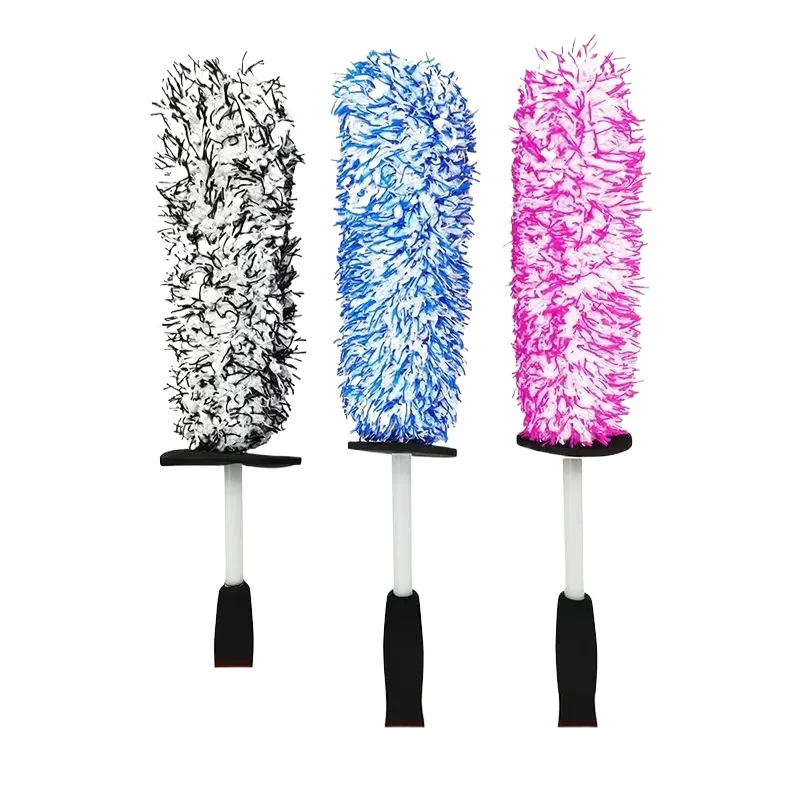 

Car Wash Super Brush Plush Premium Wheels Brush Non-Slip Handle Easy To Cleaning Rims Spokes Wheel Barrel Car Accessories