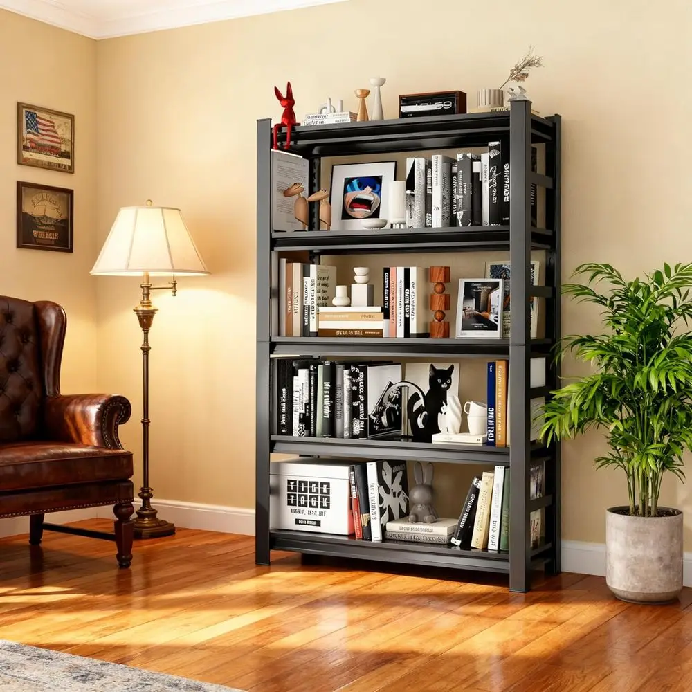 

5 Tier Bookshel, Tall Bookcase Shel Storage Organizer, ern Book Shel or Bedroom, Living Room