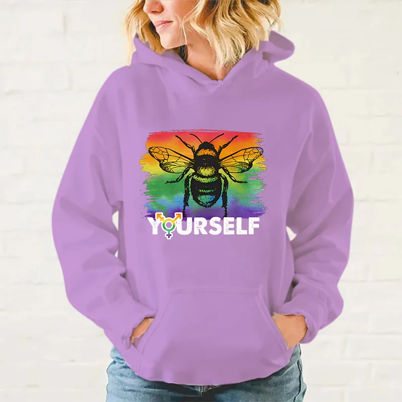 y2k hoodies New Men'S Women'S Winter Autumn Fashion Hooded Lgbt Bee Yourself Casual Long Sleeve Hoody Hoodies Sweatshirts