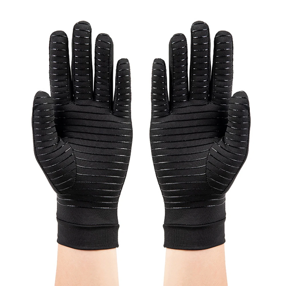 Guantes de compresión para terapia antiartritis, guante de medio dedo con infusión de cobre, alivio del dolor articular, 1 par