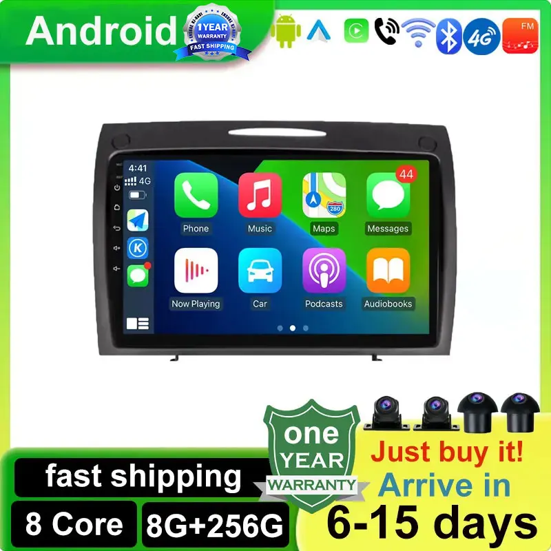 

Carplay Android 14 Car Radio GPS Navigation Multimedia Player For Benz SLK Class R171 SLK200 SLK280 SLK300 2005-2011