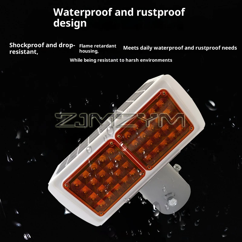 تعمل بالطاقة الشمسية بقيادة ضوء إحترافي مقاوم للماء منارة LED تحذير ضوء مصباح سلامة البناء الأحمر والأزرق ضوء وماض