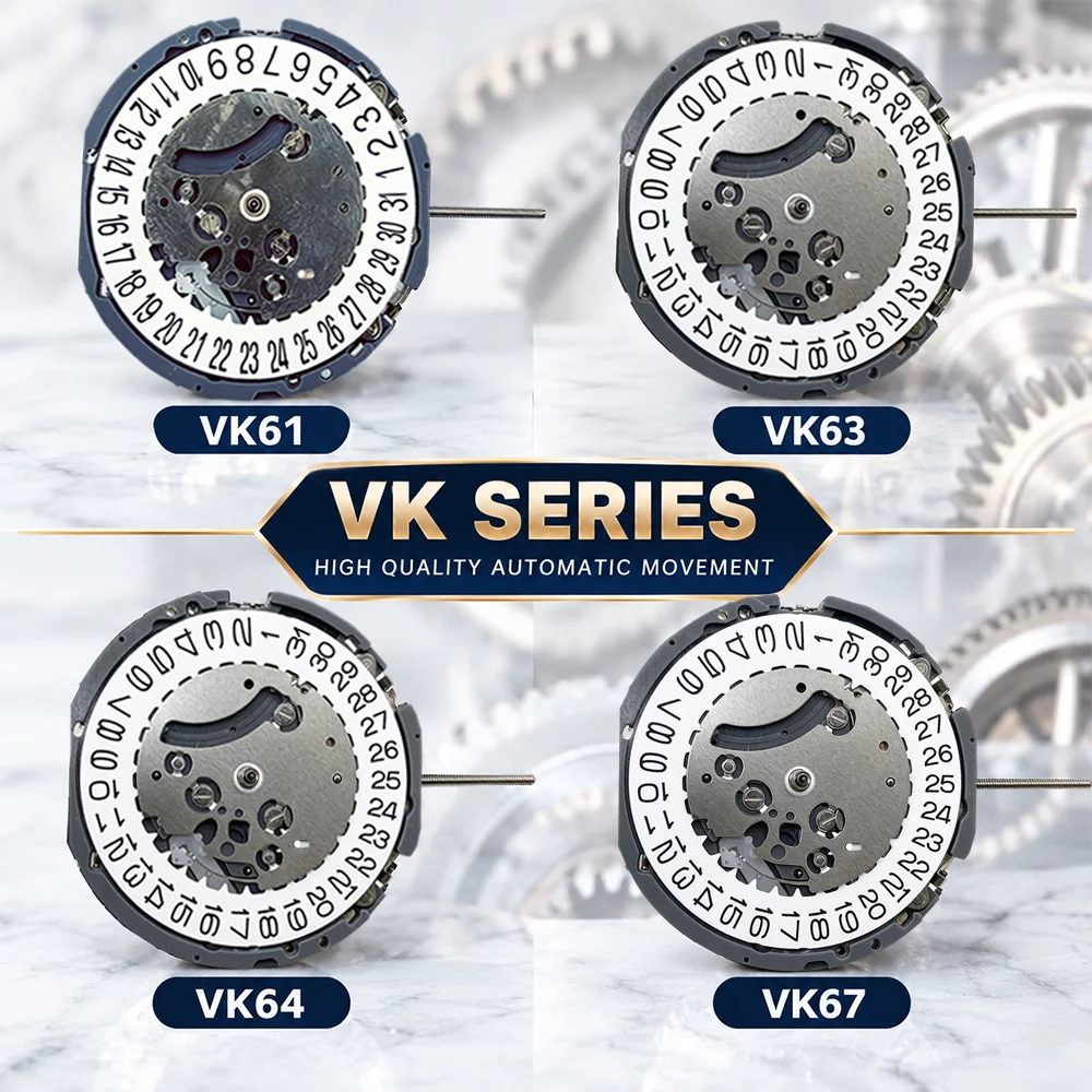 VK63 Chronograph Quartz Watch Movement VK63 VK61 VK64 VK67 24 Hour 3 O'clock Multifunctional Mod Replace Movement Watch Parts