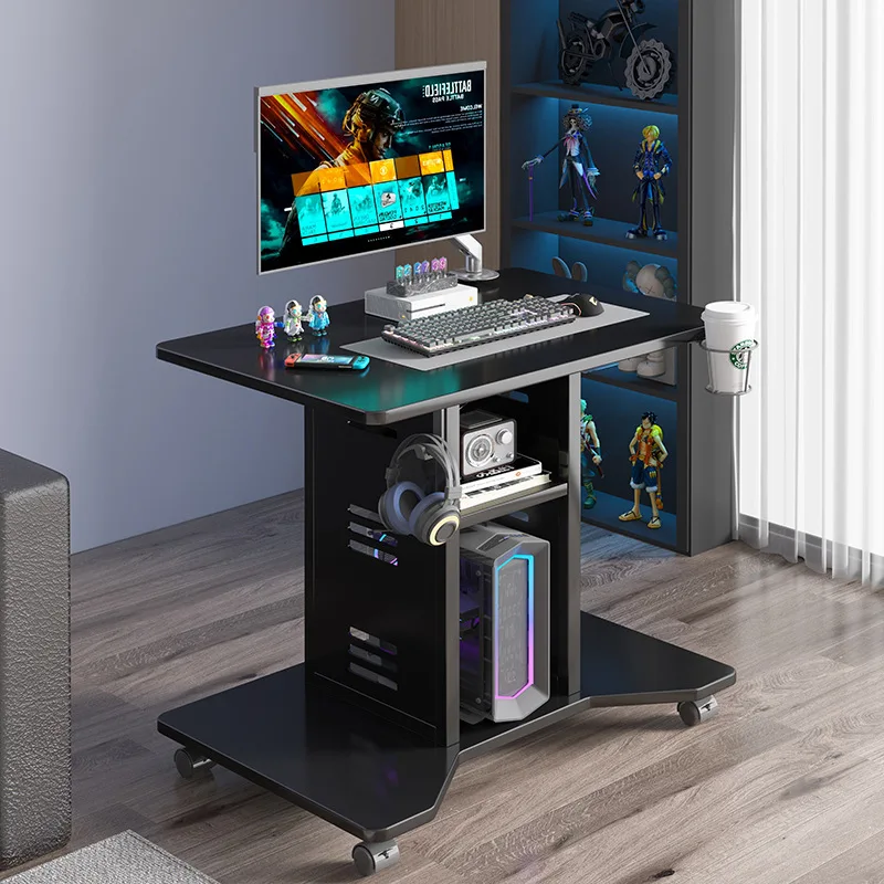 Solid wood computer desk household bedroom e-sports table desktop can be placed host mobile small table bedside office  table