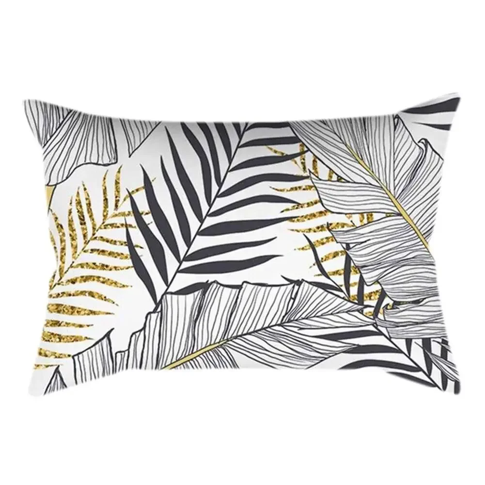 Rectangle Cushion Cover Plant Art Polyester Home Decor Elegant Pillow For Living Room Sofa 30x50cm