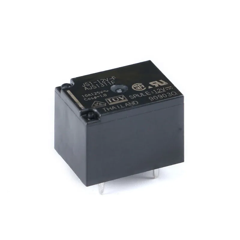 Original and genuine, relay JS1-5V-F/12V-F/24V-F one open and one closed 10A 5 pins