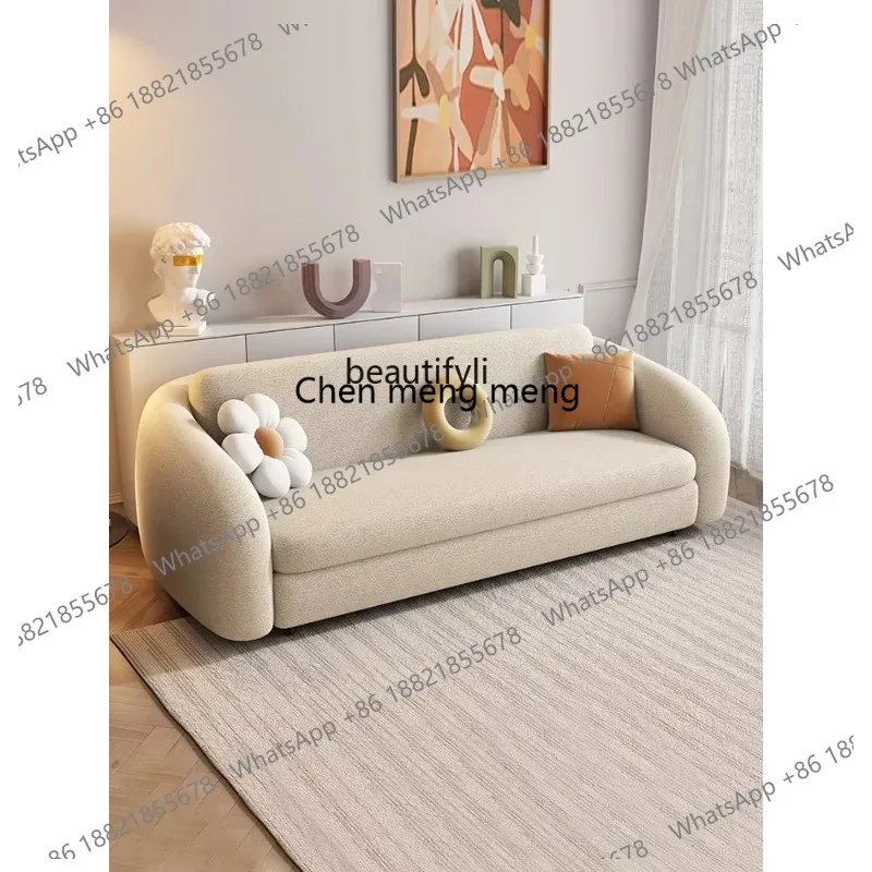 LHY26 ss Dual-Purpose Sofa Bed Foldable Living Room Nordic Cream Style Storage Multi-Functional Double Bed