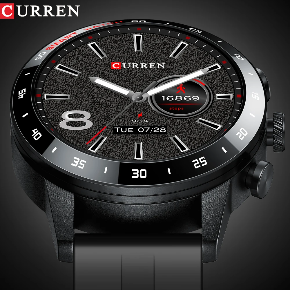 CURREN New Smart Watch Men Music Play HD Screen Sport Fitness Watch IP68 Waterproof For Android ios smartwatch Men