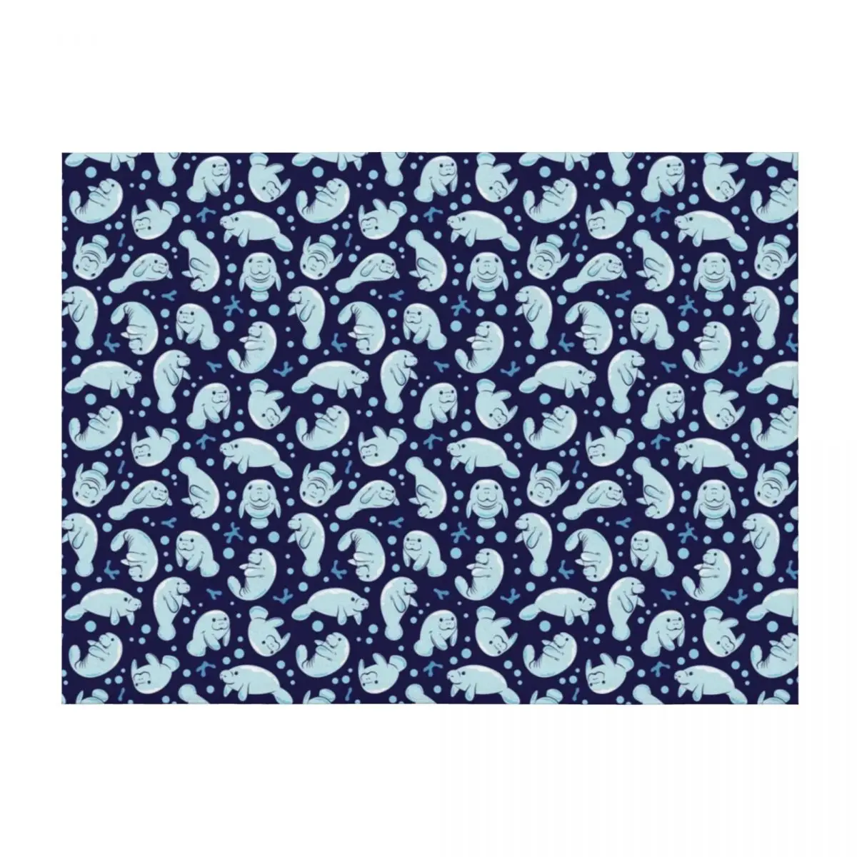 

Cute Manatee Pattern - Blue Underwater Pattern Throw Blanket Luxury Brand Flannel Personalized Gift Sofas Blankets