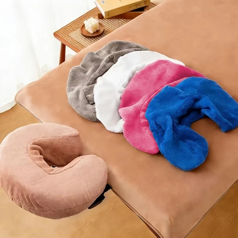 U-shape Pillow Covers Reusable Massage Face Rest Cradle Covers Pillowcase for Spa Salon Neck Pillow Support Cover Beauty Tools