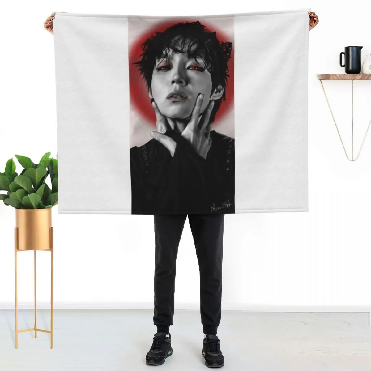 The rose Kim Woosung Sami fanart kpop Throw Blanket for babies Large Beach Custom Decorative Sofas Blankets