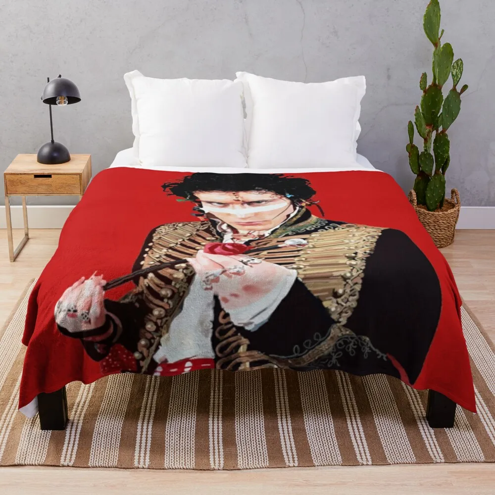 

Adam ant Throw Blanket Bed Fashionable wednesday Dorm Room Essentials Blankets