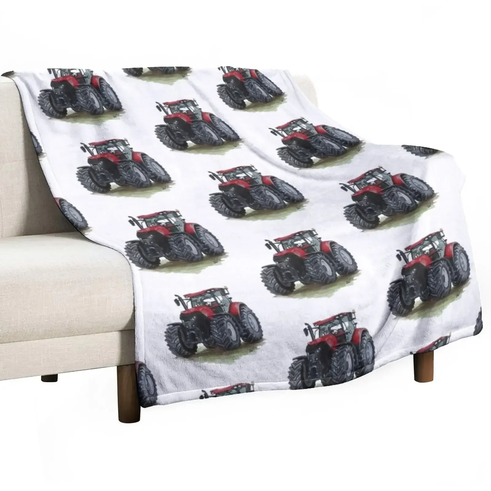 

Big Red Tractor Throw Blanket Plaid Softest wednesday Blankets