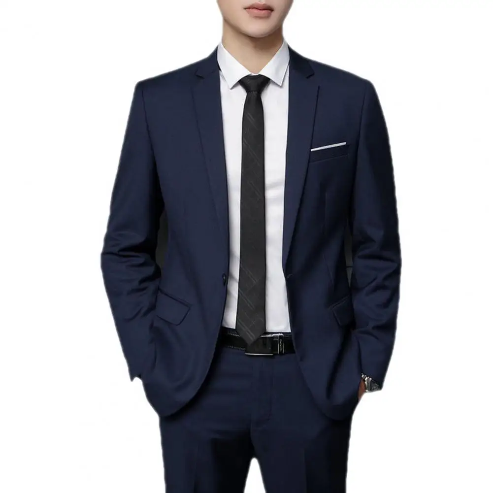 

2Pcs/Set Men Suit Long Sleeve Blazer Pants Set Male Slim Notched Collar Suit Coat Straight Pants Set Blazer Suits Women