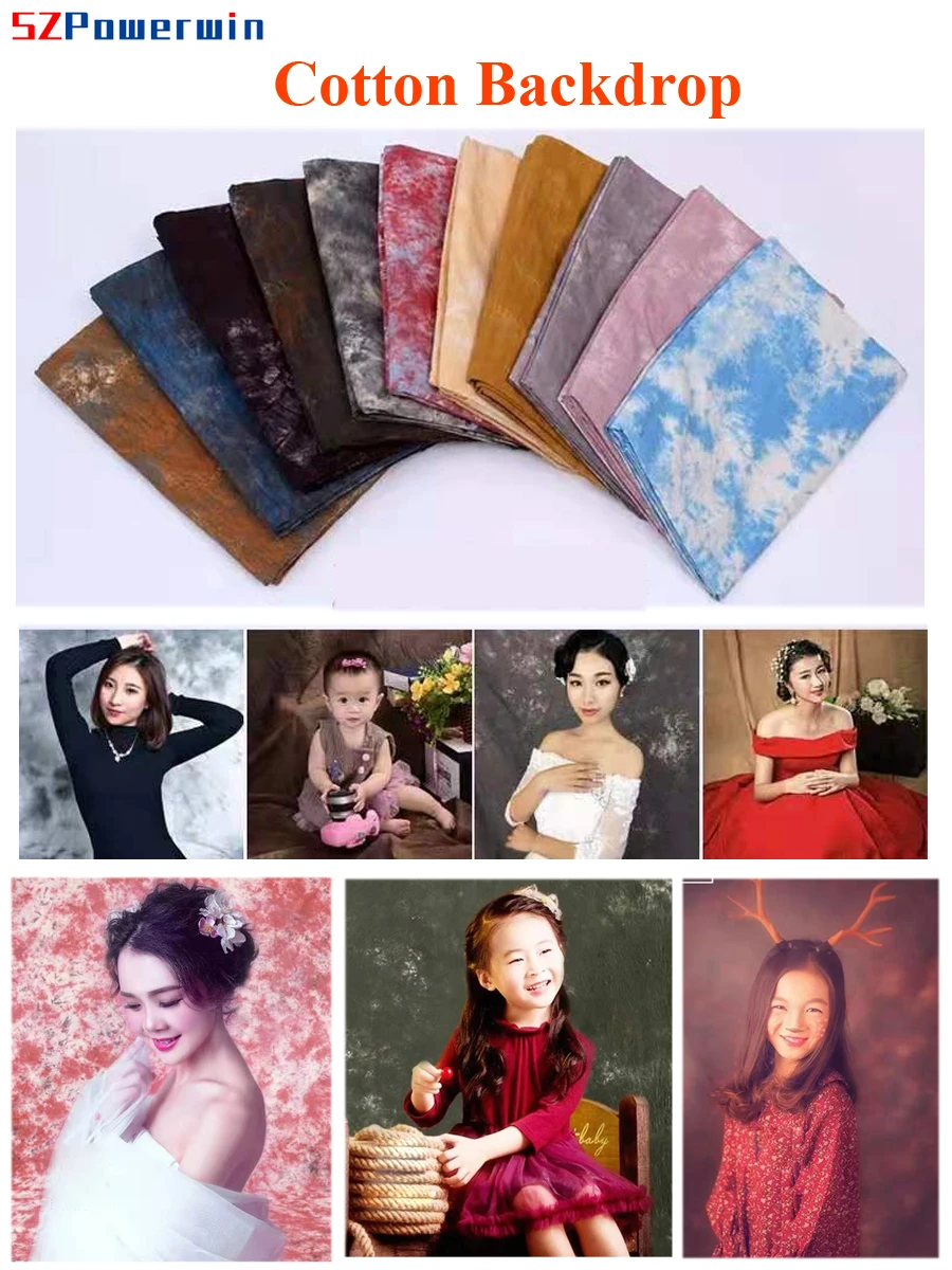 Powerwin Tie Dye Photography Backdrop 3x5m Cotton Muslin Background for Chroma Key, Creative Studio Portrait cloth for Wedding