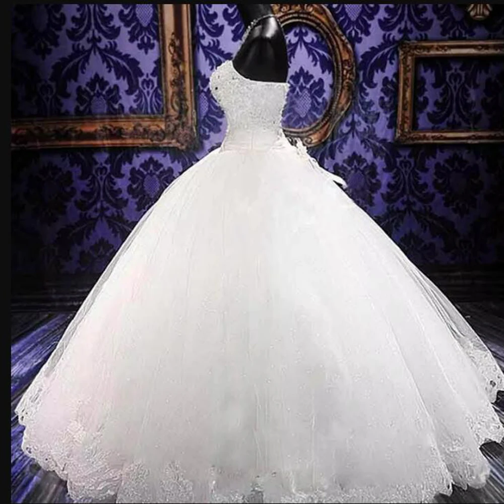 فساتين زفاف مزينة بالكريستال والخرز اللامع، فساتين عروس بدون حمالات على شكل حرف A، أزياء حفلات مخصصة للنساء 2026