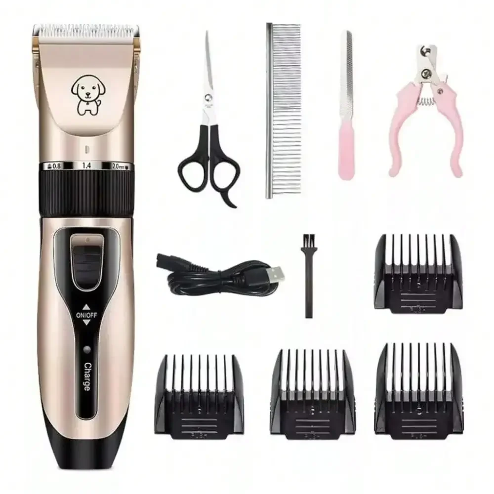 Powerful Haircutting Machine Kit for Dog Cat Hairdressing Grooming Shear Cutter Comb File Scissor Set Pet Remove Long Short Hair