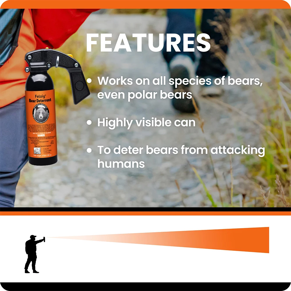 470ML Bear Spray, Suitable for Camping, Hiking, Fishing, Fog Barrier, Efficient Defense System