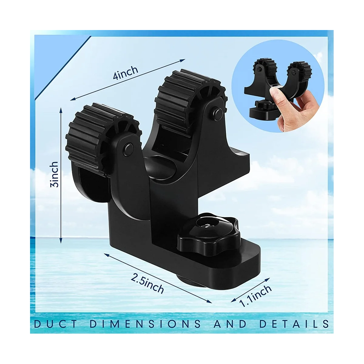 カヤックパドルホルダー、カヤックトラックマウントアクセサリー、フィッシングカヤック用カヤックオールホルダー、カヤックレールアクセサリー、4パック-abwy