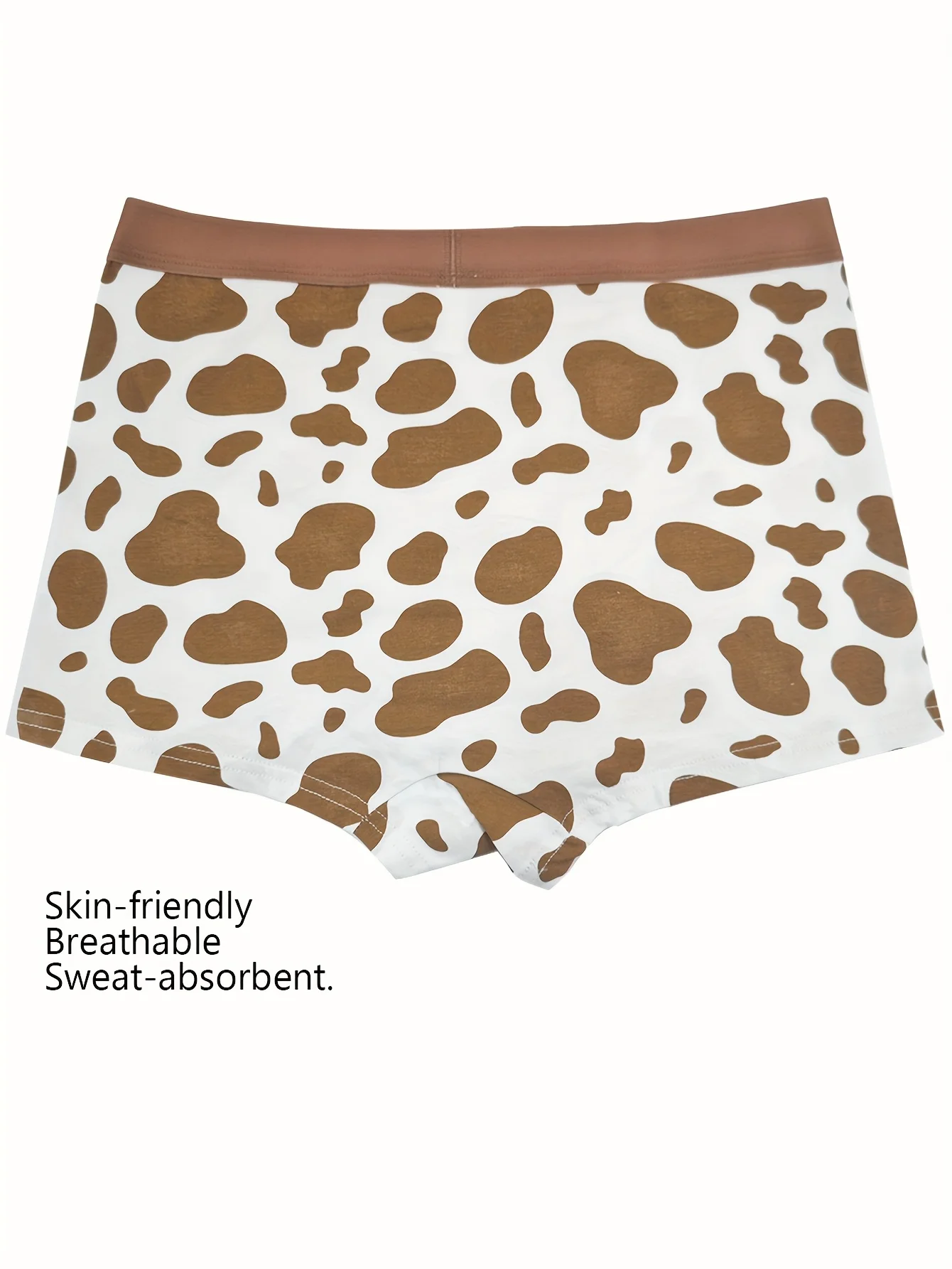 Cor aleatória: 3 listras de estampa de vaca, cintura ampliada, sem costura, respirável, cuecas, roupas íntimas femininas, estilo fino feminino esportivo