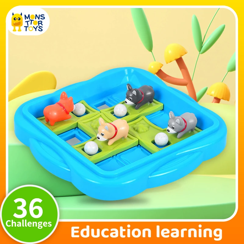 Children Educational Toys Naughty Puppy Push bead IQ Puzzle Toys Board Games Montessori Logical Thinking Spatial Reasoning