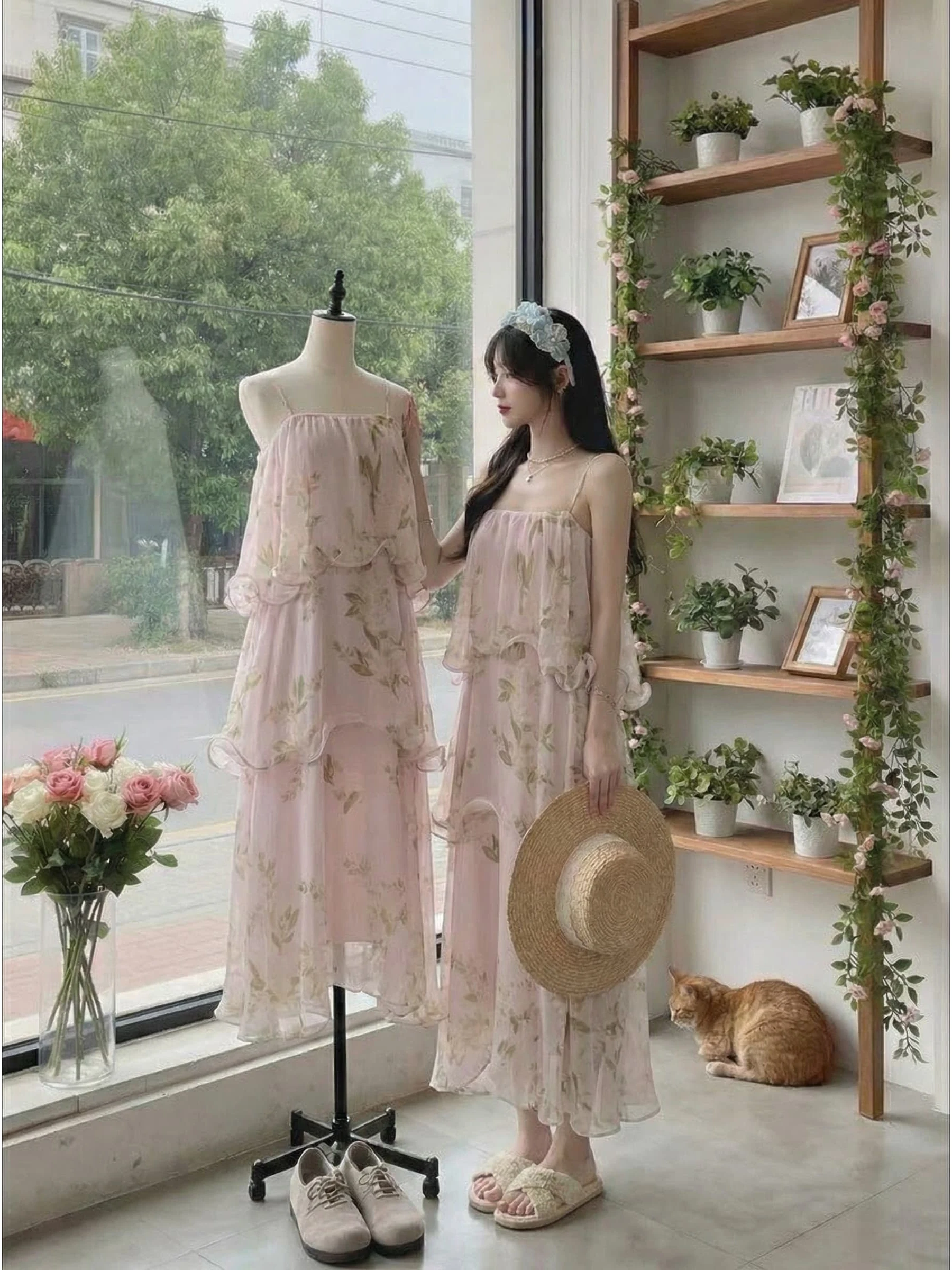 

iweiqiang 2026 Print Mis Purple Chestnut Fibone Embroidery Dr Strapl Dr Sweet Princ Sle Medium S...