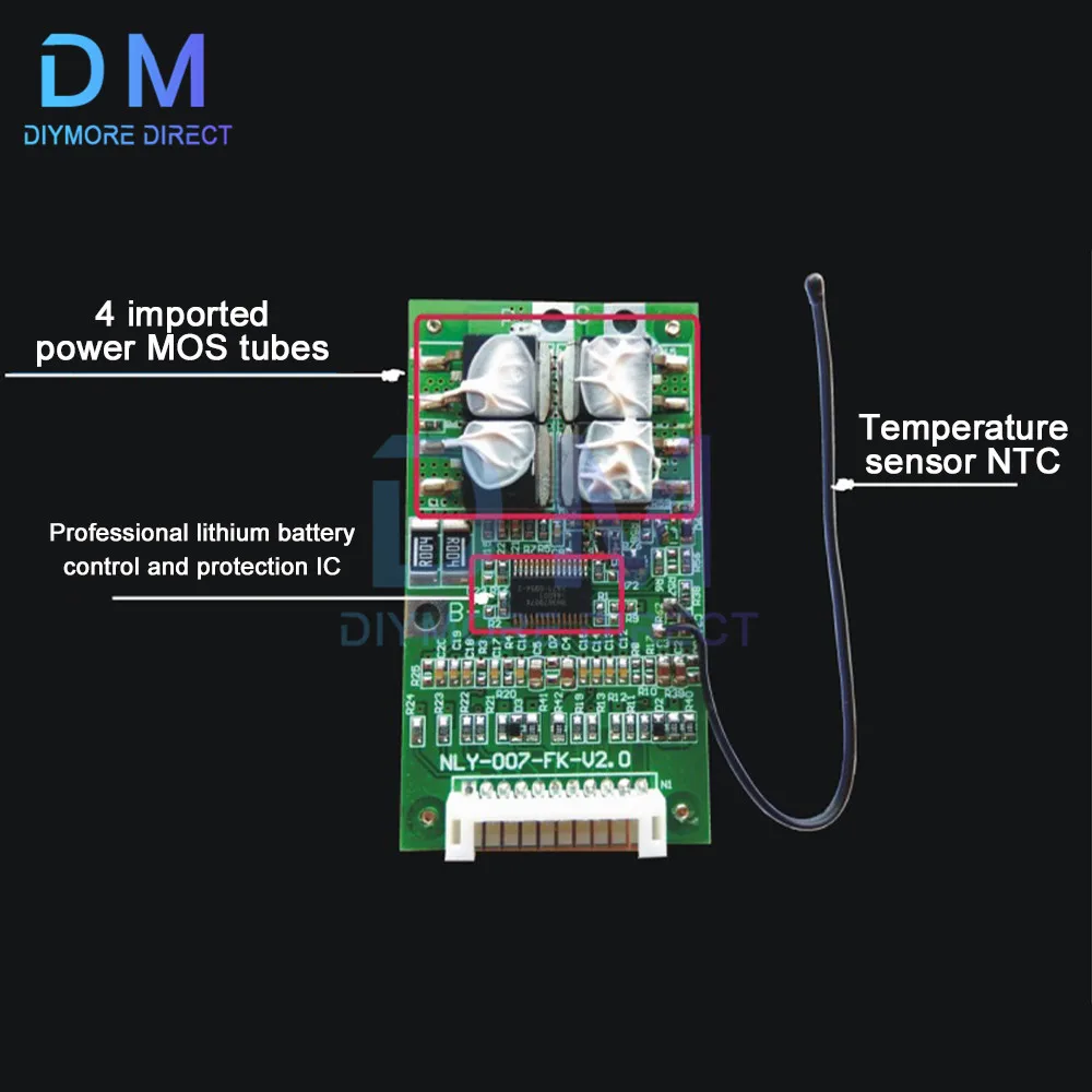 BMS 10S 36V 30A Lithium Battery Charge Board PCB 18650 Battery Balanced Protection Board Li-ion Cell Balancer for Electric Car