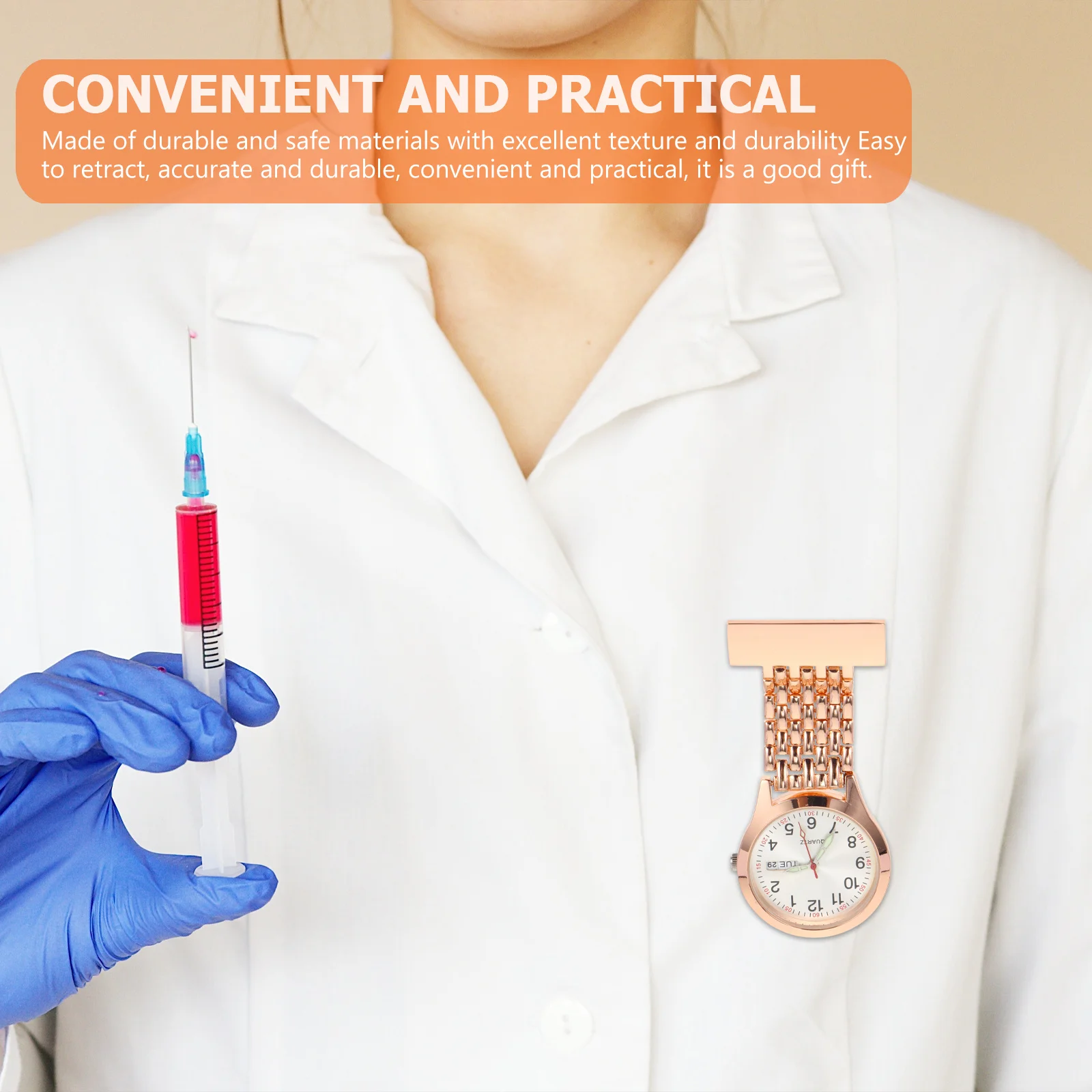 

1Pcs Nurse Pocket Watch Simple Practical Dial Durable Safe Materials Easy to Carry Night Luminous Feature Pocket Watch