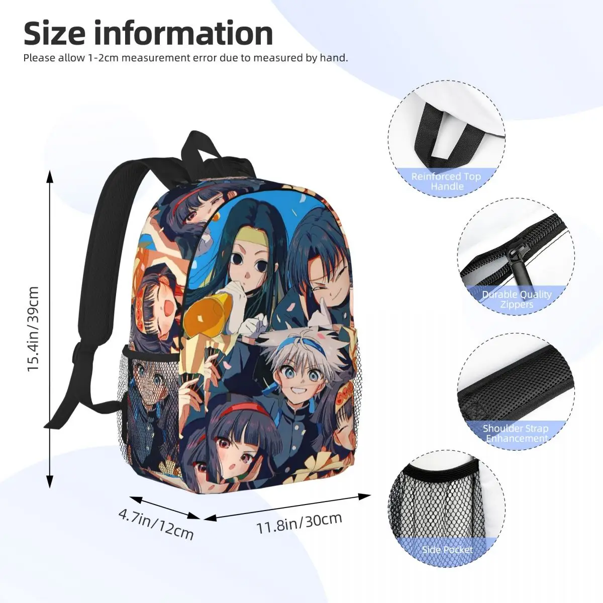 Anime HXH Hunter Hunter Backpack Daypack Large Capacity Boys Girls BookBag Shoulder Bags for Men Women School Bag