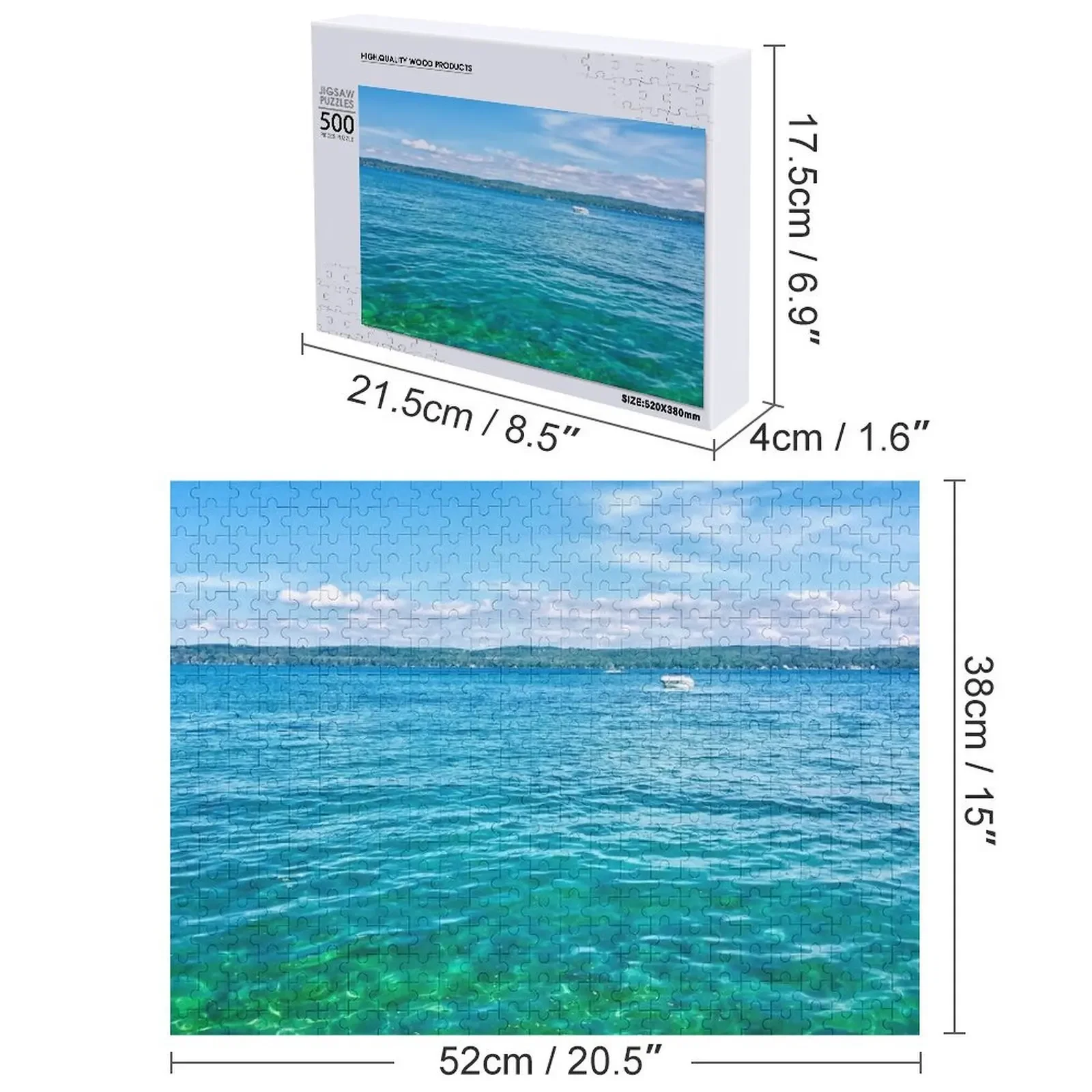 Puzzle de bateau sur le lac de la torche pour enfants, cadeau personnalisé