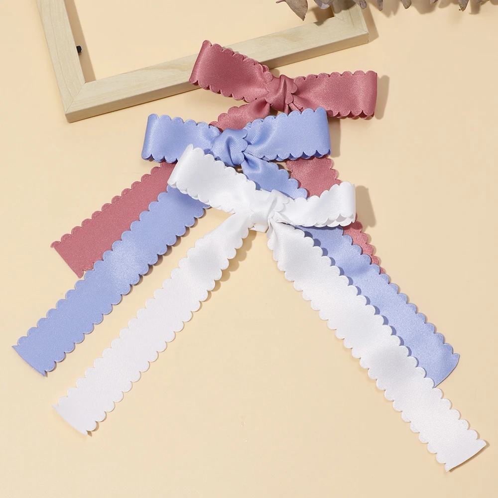 1Pcs/Set New Solid Ribbon Bowknot Hair Clips For Baby Girls Handmade Cute Bows Hairpin Barrettes Headwear Kids Hair Accessories