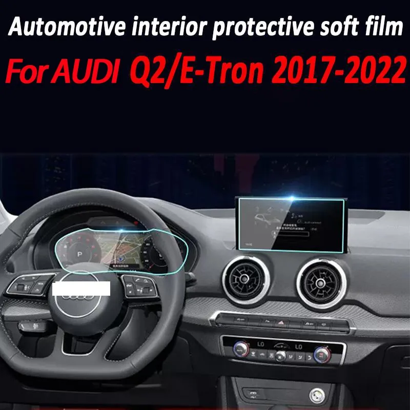 

For AUDI Q2 E-Tron 2017-2022 Car Multimedia Screen Dashboard Transparent TPU Protective Anti-scratch Repair Film Accessories