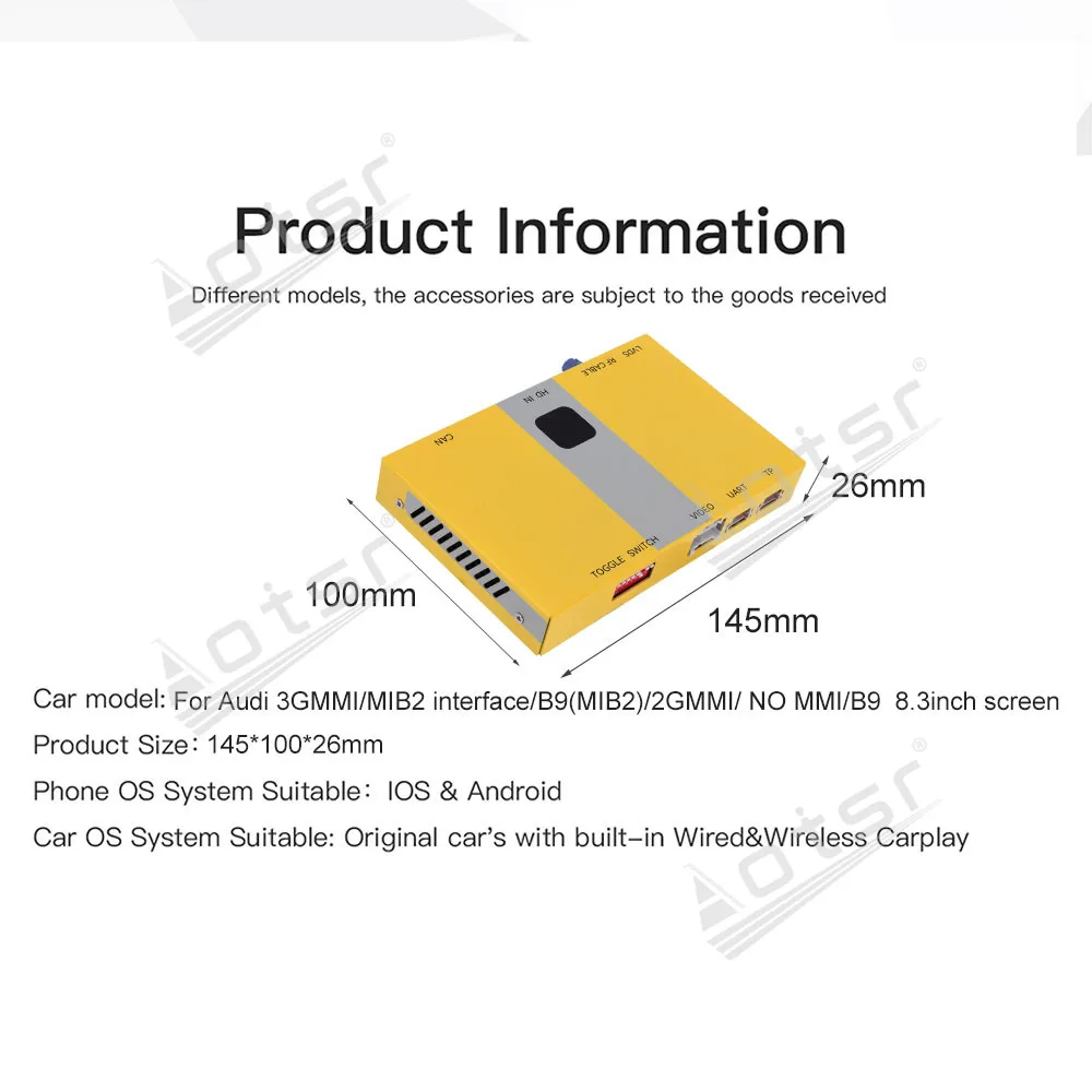 Wireless Carplay Smart Module For Lexus CT 2014-2020 Inch Decoder Box Android Auto Link Air Play