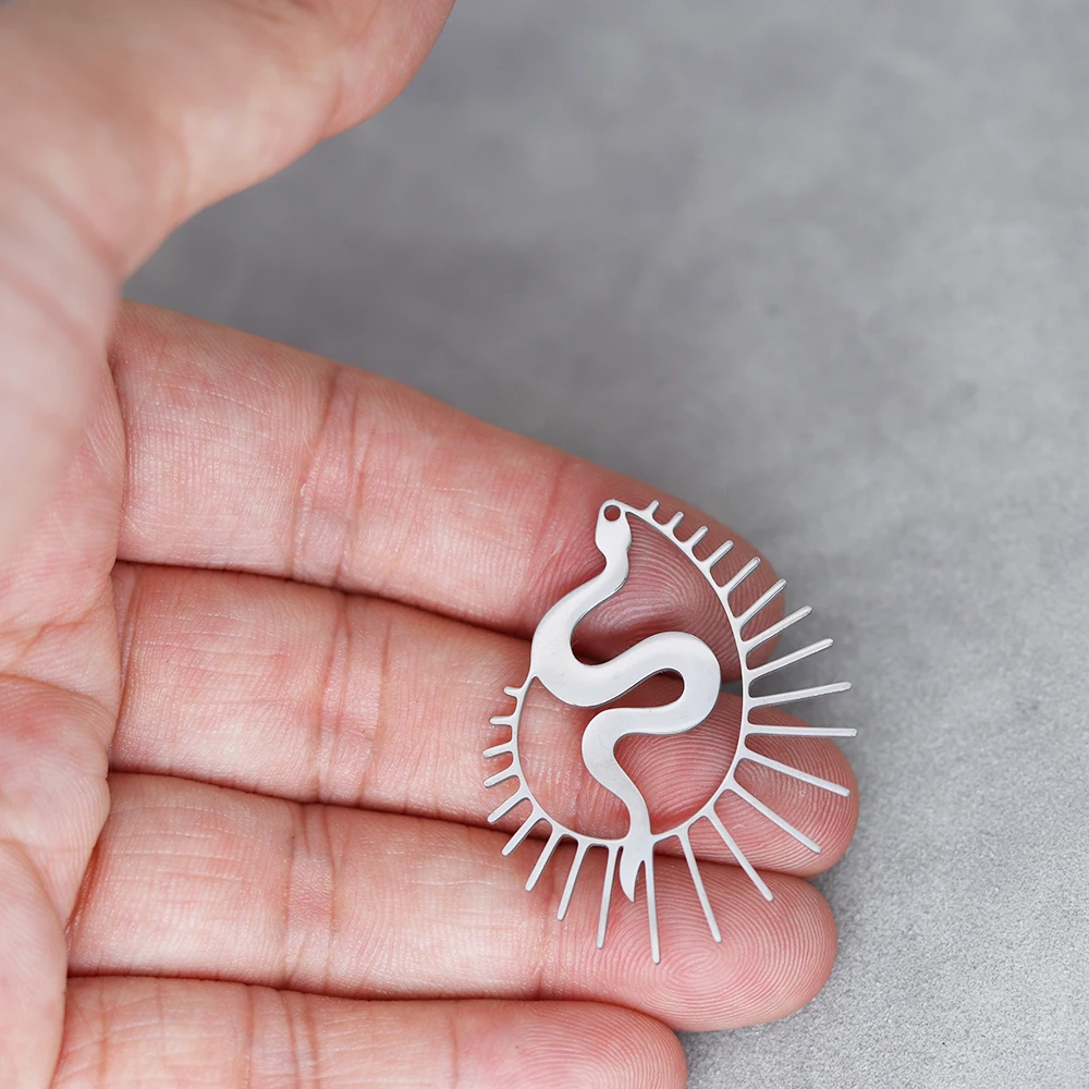 Fashion Eye Snake Charms Stainless Steel Pendant DIY Tassels Earrings for Jewelry Making Necklace Women Handmade Accessories image 4