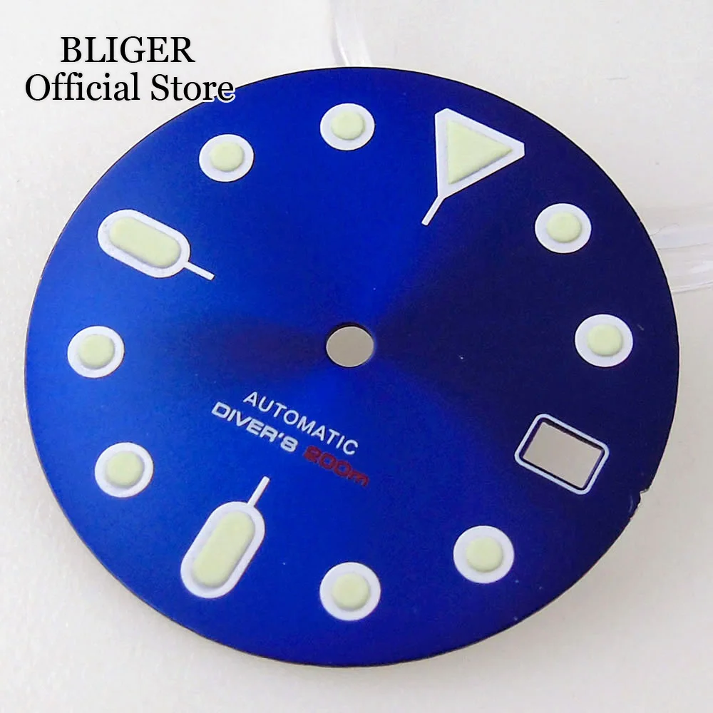 tandorio Sterile orange/grün/blau/schwarz 29mm Zifferblatt grün leuchtende Passform nh35a nh35 Datums anzeige Sunburst Zifferblatt 4