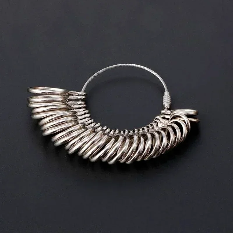 Practical New 1/2pcs Metal Ring Sizer Guage Mandrel Finger Sizing Measure Stick Standard Tools Useful Handmade Jewelry Tools