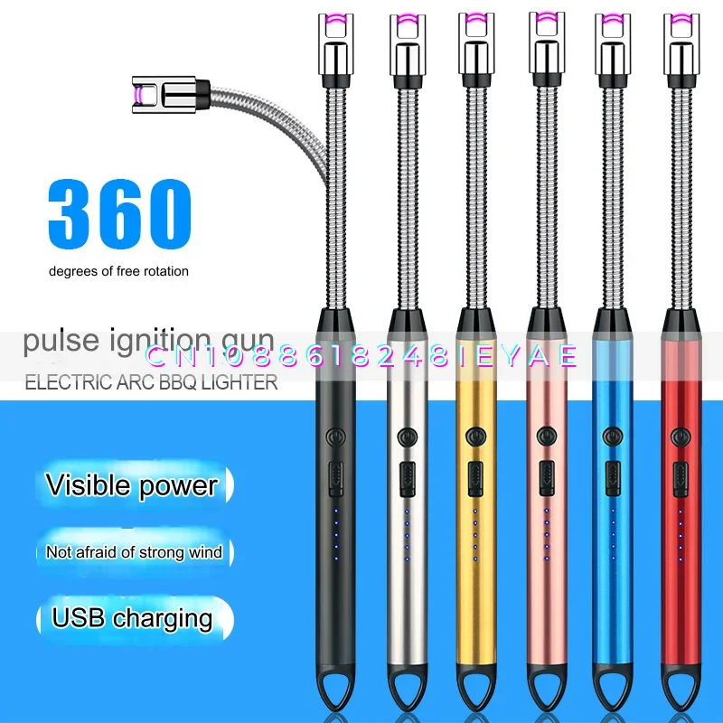 

360 Degree Rotating Hose Ignition Usb Charging Pulse Hot Kitchen Travel Candle Ignition