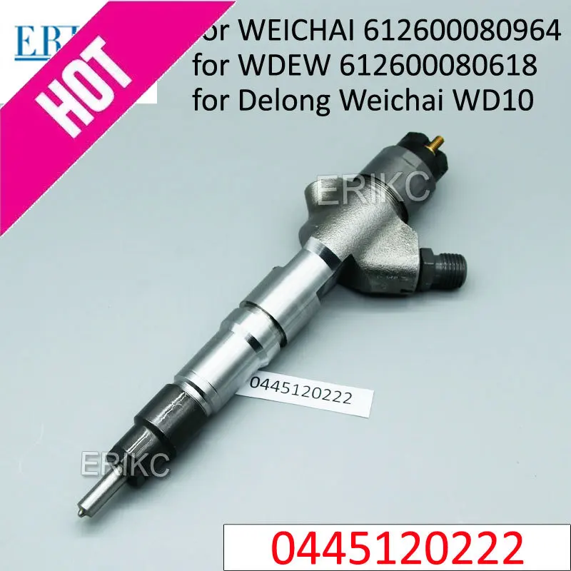 ERIKC Crdi Injector 0445120222 Fuel Injector Assembly 0986AD1002 Injection Assy 0445 120 222 for Delong Weichai WD10