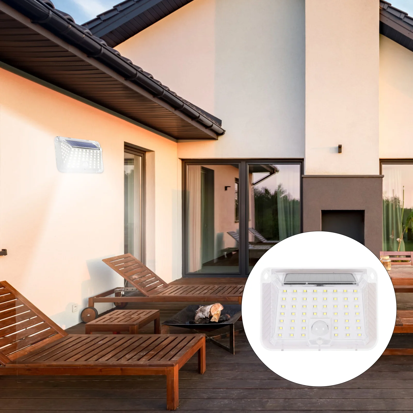 Outdoor Solar Sensor Light Wall mounted Induction Lamp Weatherproof Plastic Garden Courtyard Pathway Lighting Energy Saving