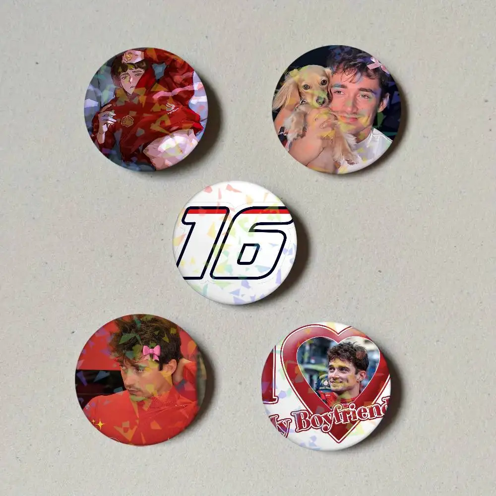 C-CharleS Driver L-LeclercS 16 Round Laser Badge Brooch Clothes Backpack Accessories Lapel Decoration Gift