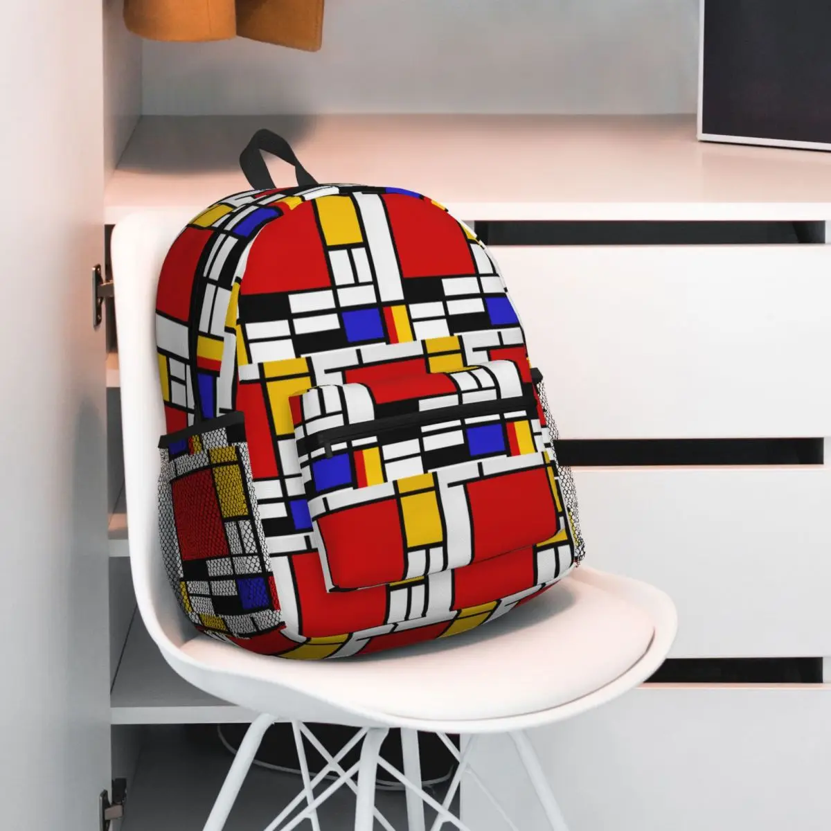 Piet Mondrian De Stijl Backpack Student BookBag Kids School Bag Computer Shoulder Bags for Boys Girls